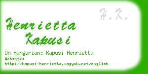 henrietta kapusi business card